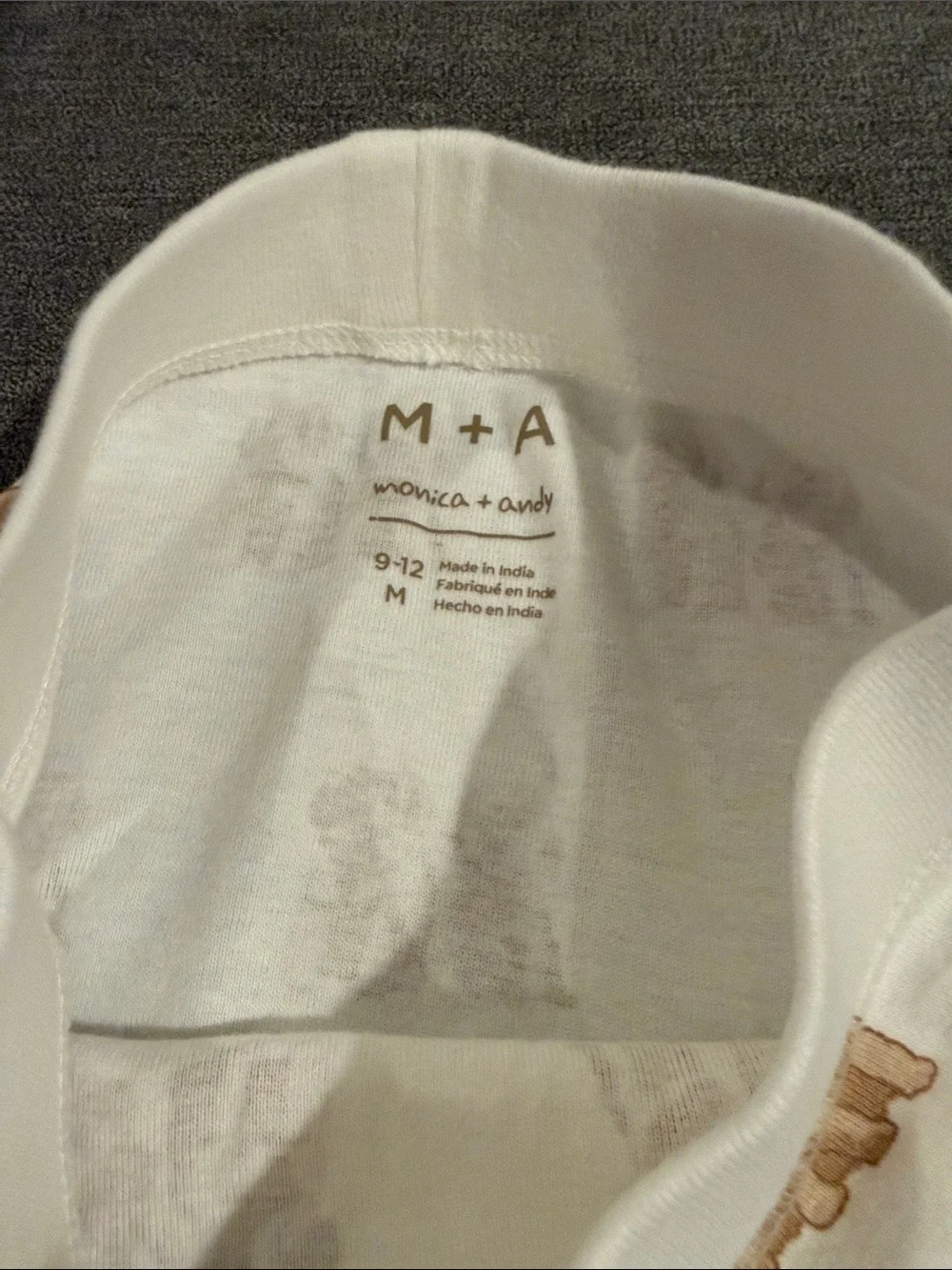 M+A Cream Puppy Print Kids Matching Set - Long Sleeve Bodysuit & Pants 🐶🐾 - Picture 3 of 7